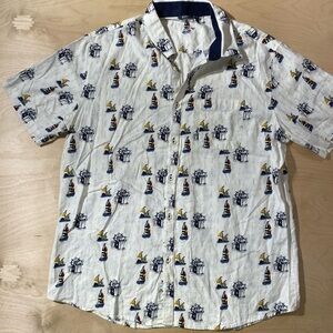 BOHIO Nautical Print White Men's Shirt XL (E)